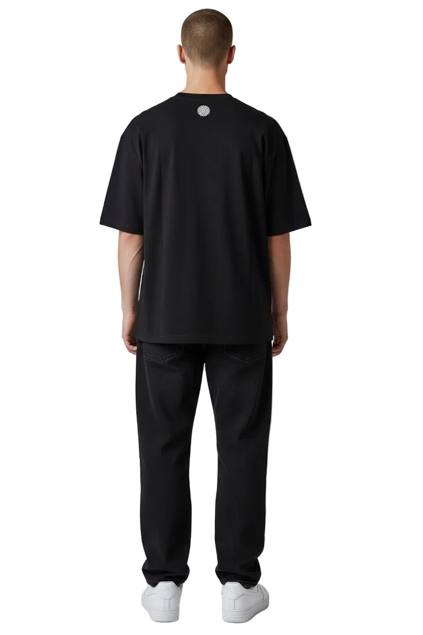 FEARLESS LION OVERSIZED GRAPHIC TEE - BLACK