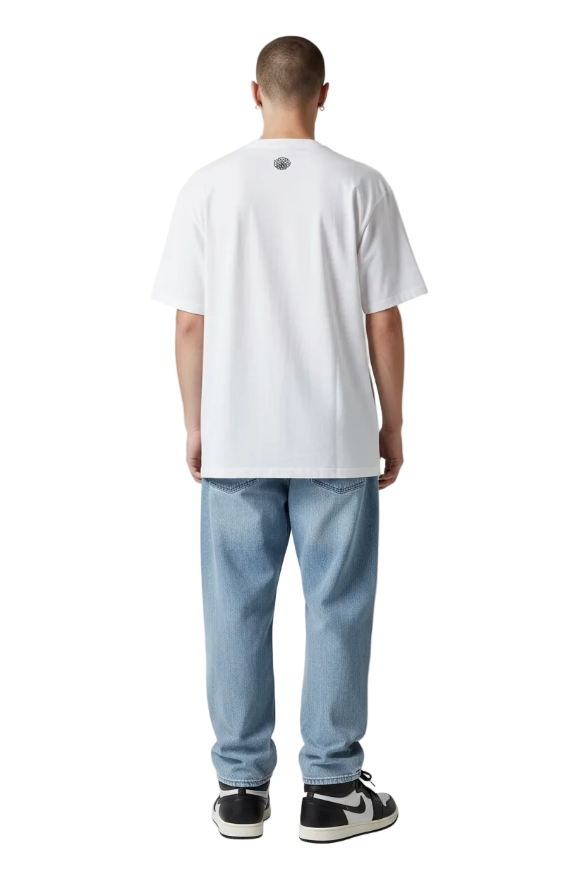 FEARLESS LION OVERSIZED GRAPHIC TEE - WHITE