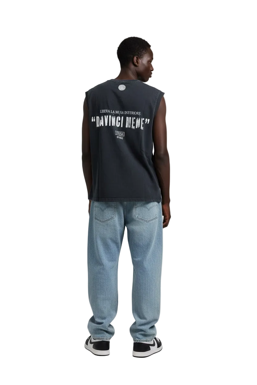 LEONARDO DA VINCI GRAPHIC SLEEVELESS - CHARCOAL