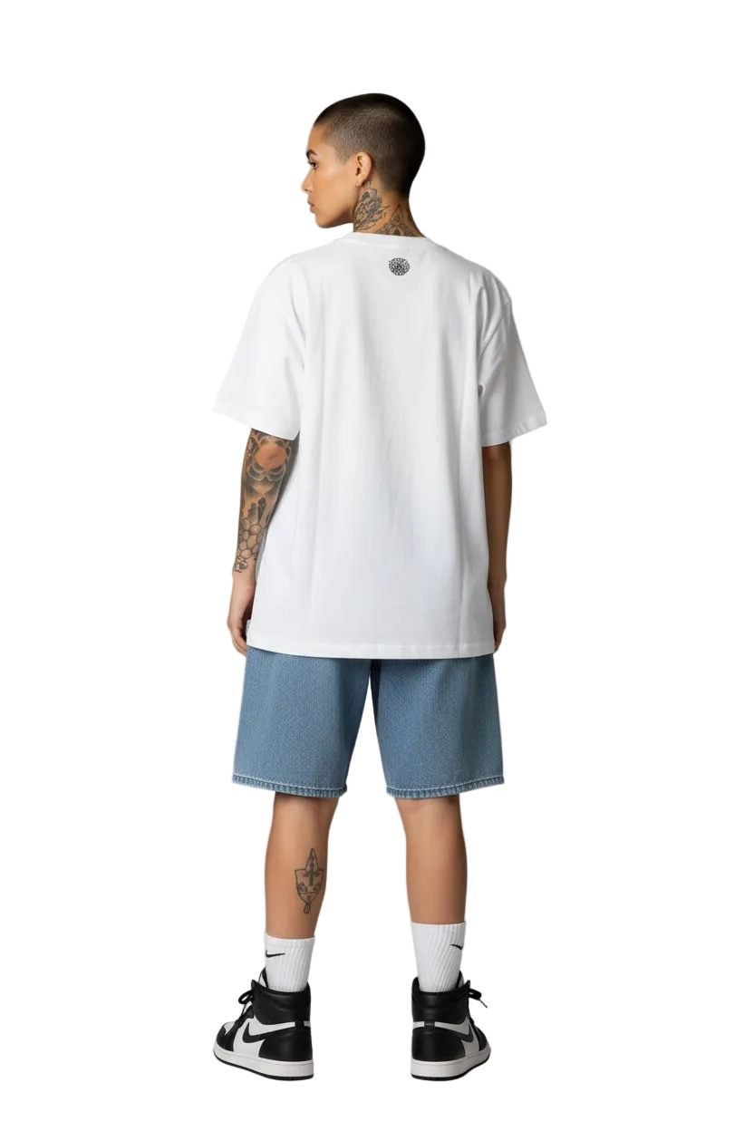 FEARLESS LION OVERSIZED GRAPHIC TEE - WHITE