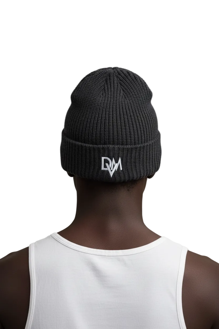 RHINESTONE EMBELLISHED BEANIE - BLACK